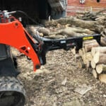 skid steer splitting wood