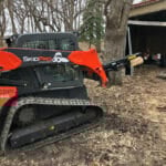 chopping wood with splitter