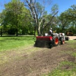 planting seed with tractor