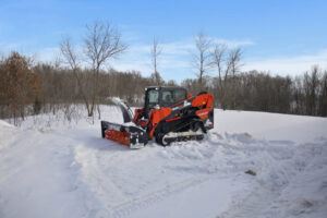 snow blower in field