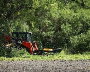 brush cutter in field