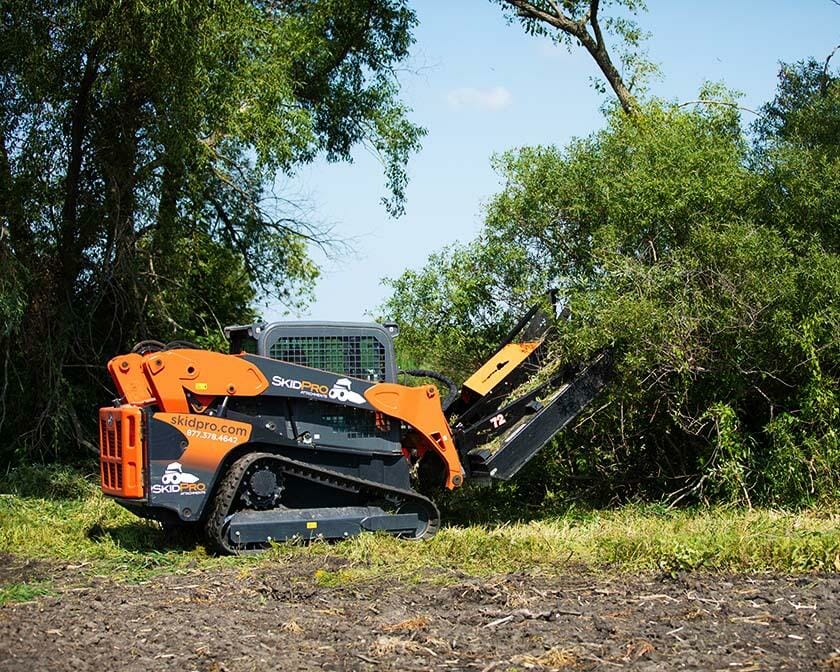 brush cutter in field