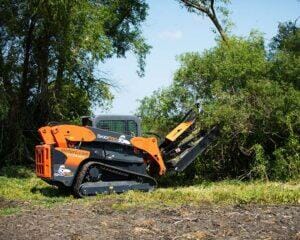 brush cutter in field