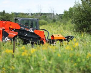 brush cutting with skid steer