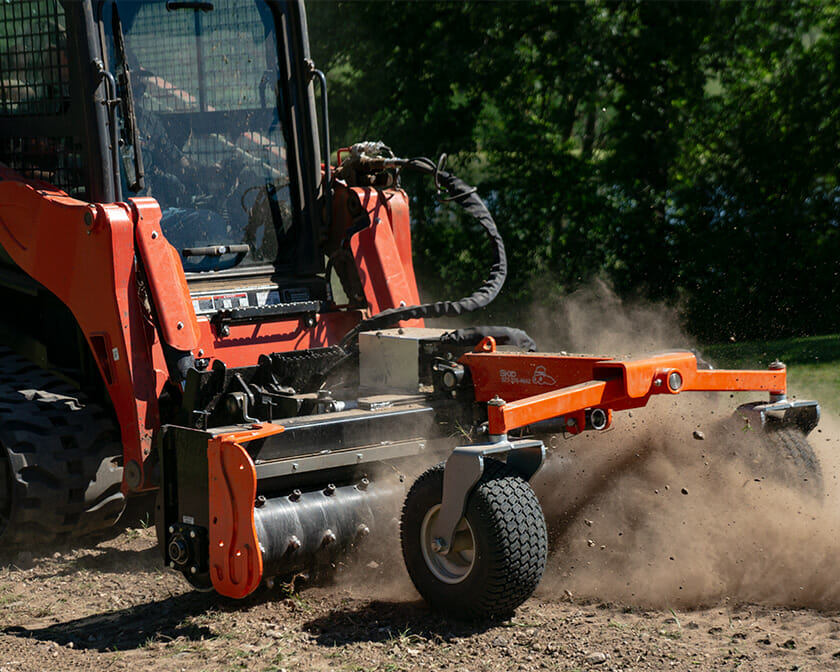 Pro Works 80 Inch Skid Steer Tiller / Soil Conditioner Attachment - Dual Motor, Fits Universal, Bobcat, CAT, John Deere (TL5080)