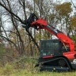 tree shear slicing through tree