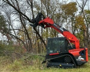 tree shear slicing through tree