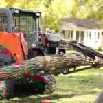 pallet fork grapple with log
