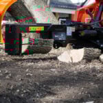 log splitter splitting wood
