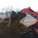 mini dirt bucket dumping