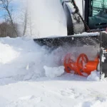 close up on snow blower