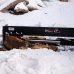 log splitter on sideways log