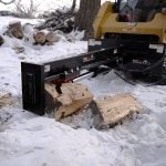 splitting birch logs