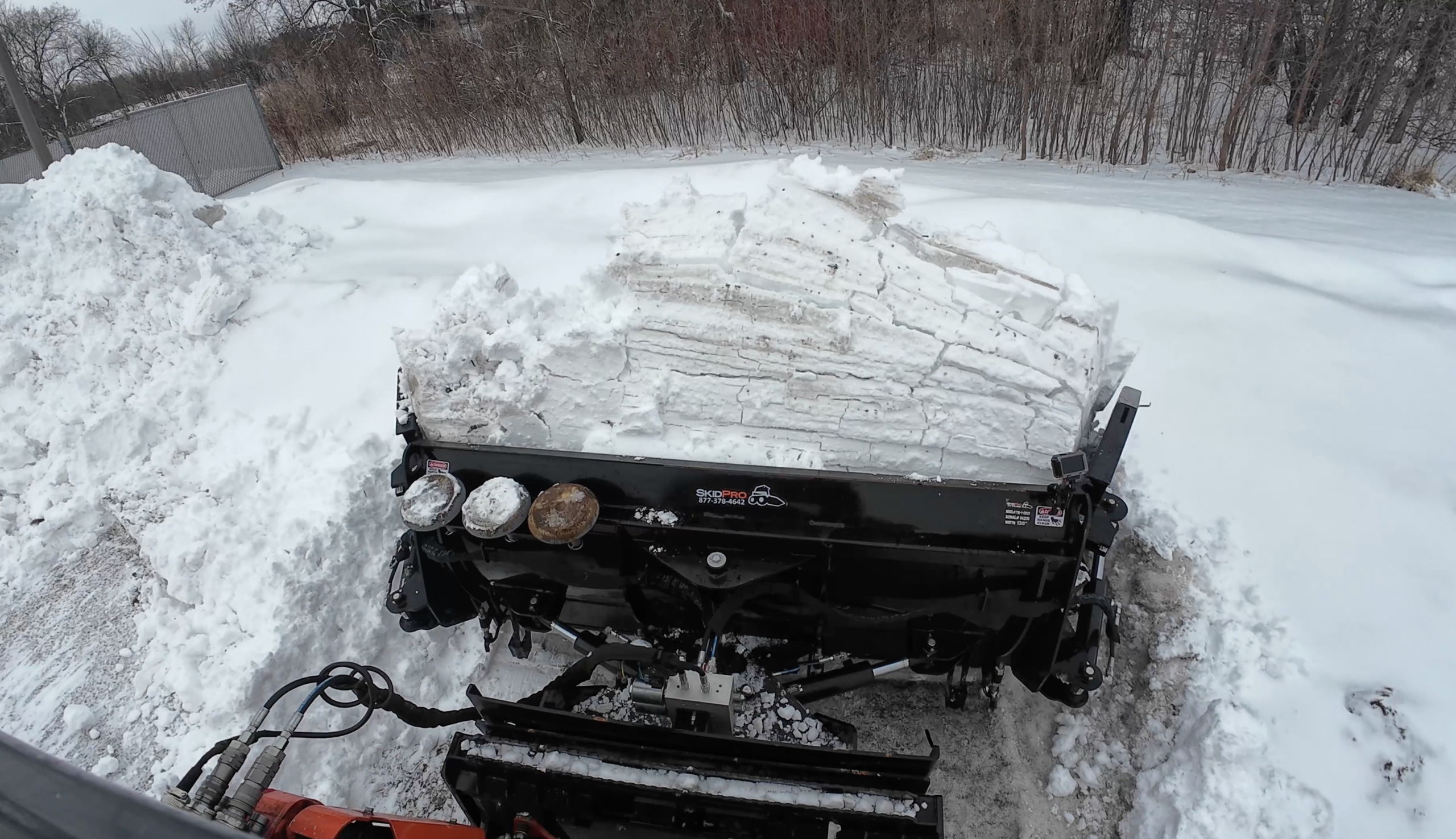 snow blade pusher combo field..