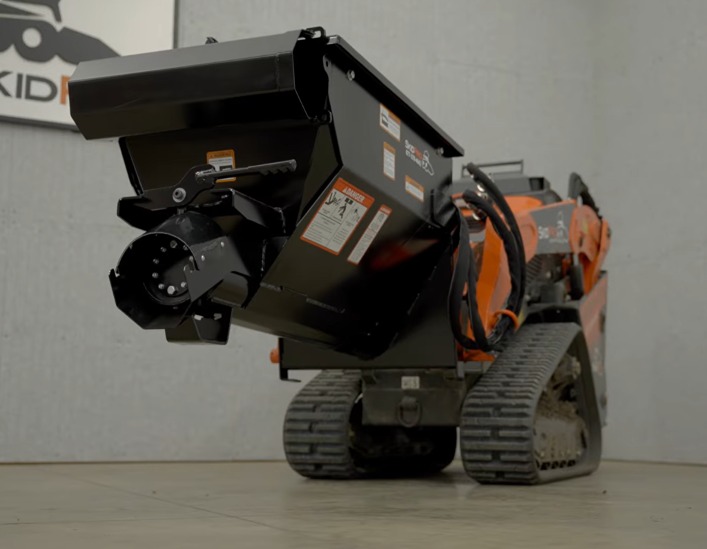 Mini Auger Mixing Bucket on mini skid steer