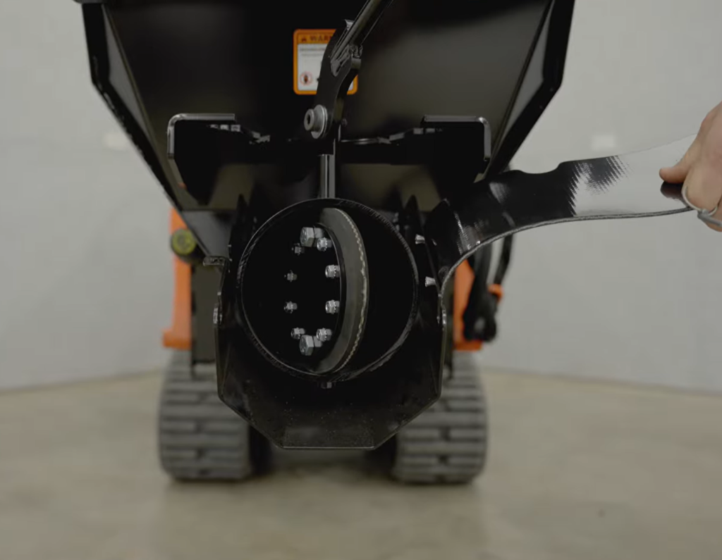 Mini Auger Mixing Bucket discharge and mount plate